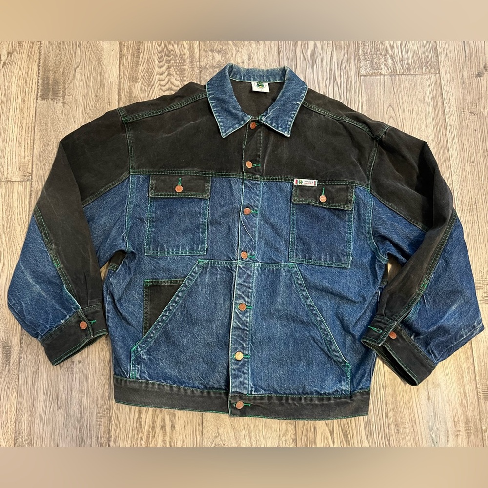 VINTAGE 1990S CROSS COLOURS HIP HOP DENIM JACKET SIZE 2 MADE IN USA